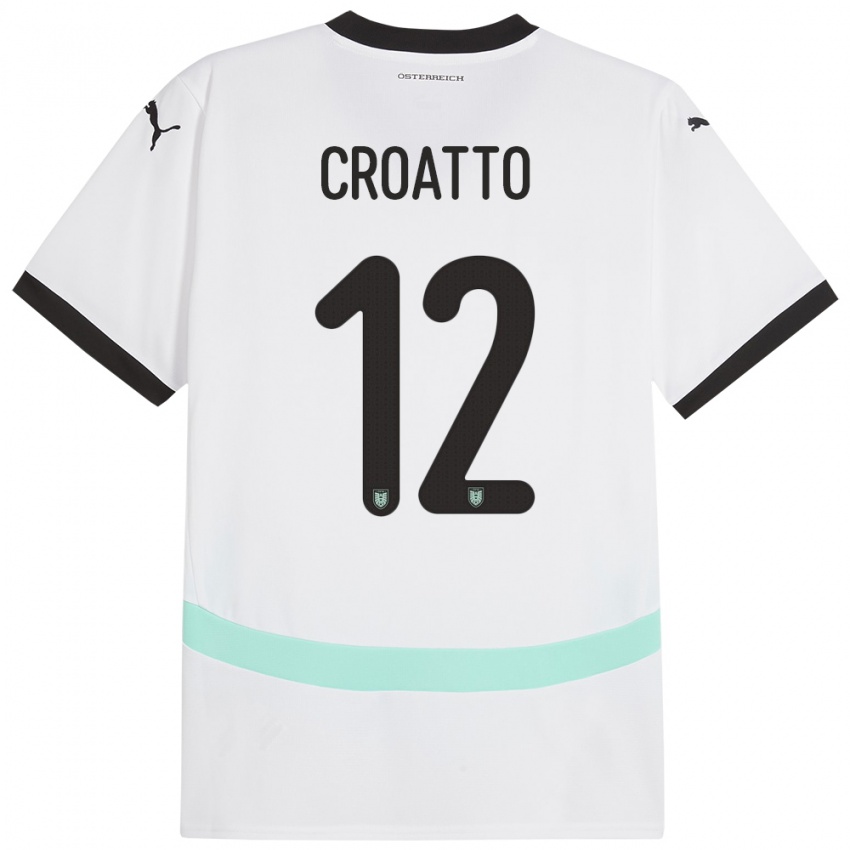 Niño Camiseta Austria Michela Croatto #12 Blanco 2ª Equipación 24-26 La Camisa México