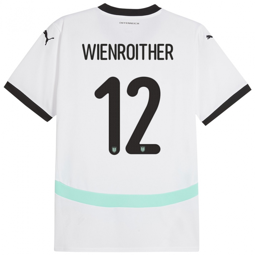 Niño Camiseta Austria Laura Wienroither #12 Blanco 2ª Equipación 24-26 La Camisa México