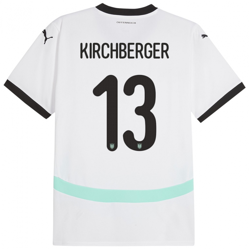 Niño Camiseta Austria Virginia Kirchberger #13 Blanco 2ª Equipación 24-26 La Camisa México