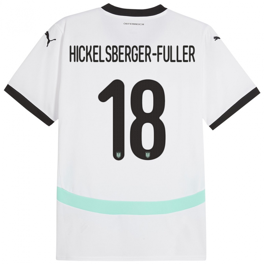 Niño Camiseta Austria Julia Hickelsberger-Füller #18 Blanco 2ª Equipación 24-26 La Camisa México