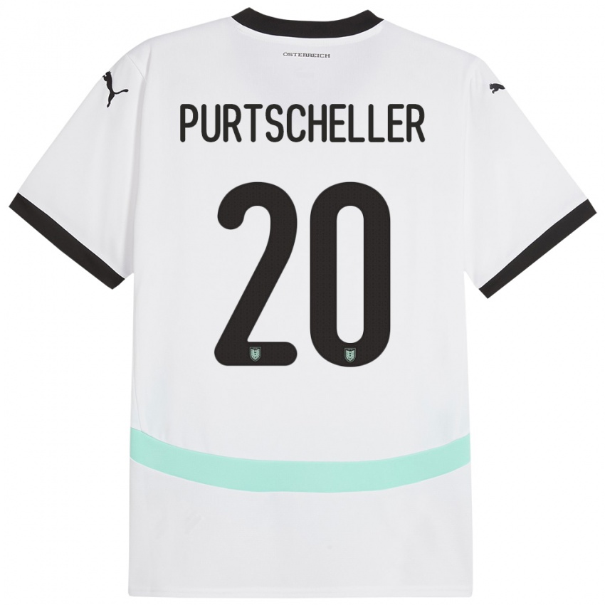 Niño Camiseta Austria Lilli Purtscheller #20 Blanco 2ª Equipación 24-26 La Camisa México