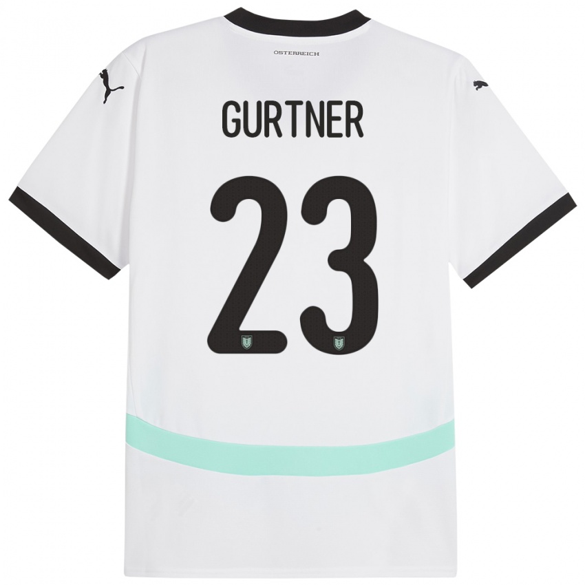 Niño Camiseta Austria Andrea Gurtner #23 Blanco 2ª Equipación 24-26 La Camisa México