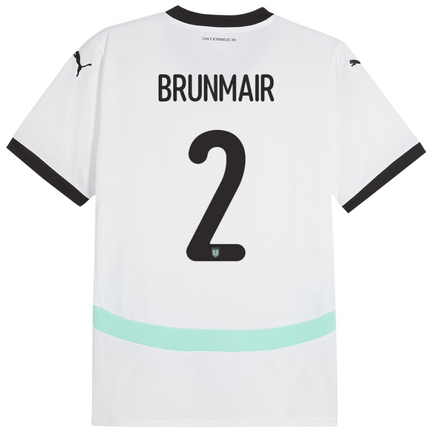 Niño Camiseta Austria Livia Brunmair #2 Blanco 2ª Equipación 24-26 La Camisa México