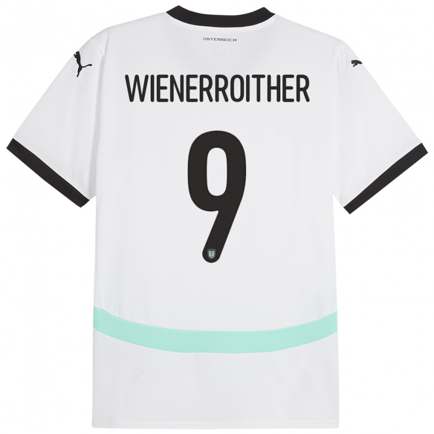 Niño Camiseta Austria Katja Wienerroither #9 Blanco 2ª Equipación 24-26 La Camisa México