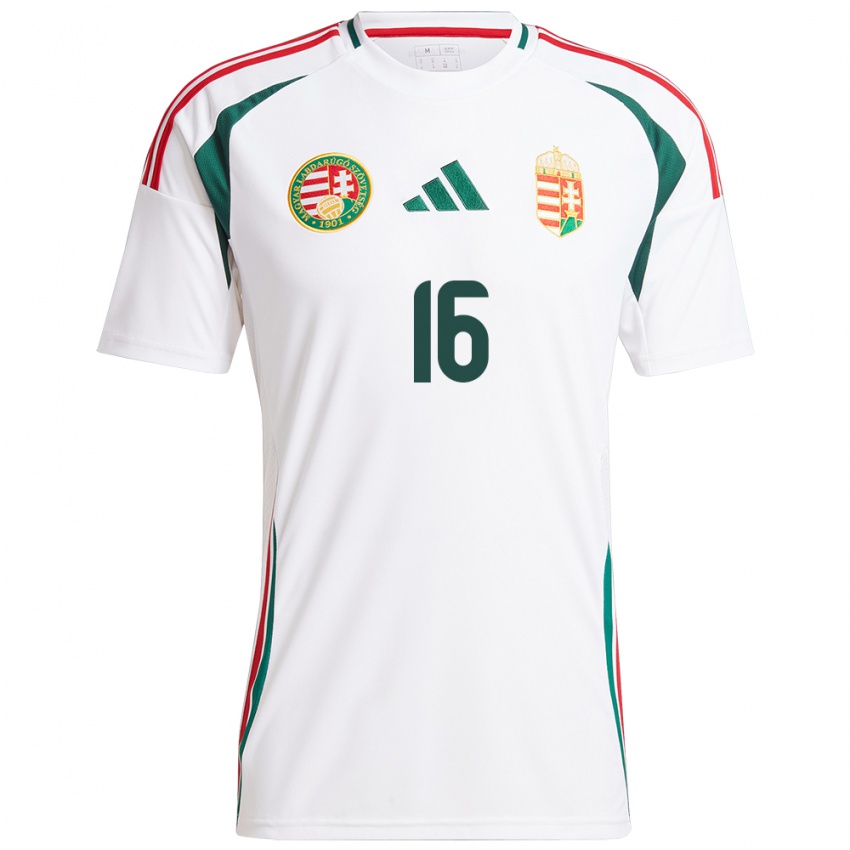 Niño Camiseta Hungría Dániel Gazdag #16 Blanco 2ª Equipación 24-26 La Camisa México