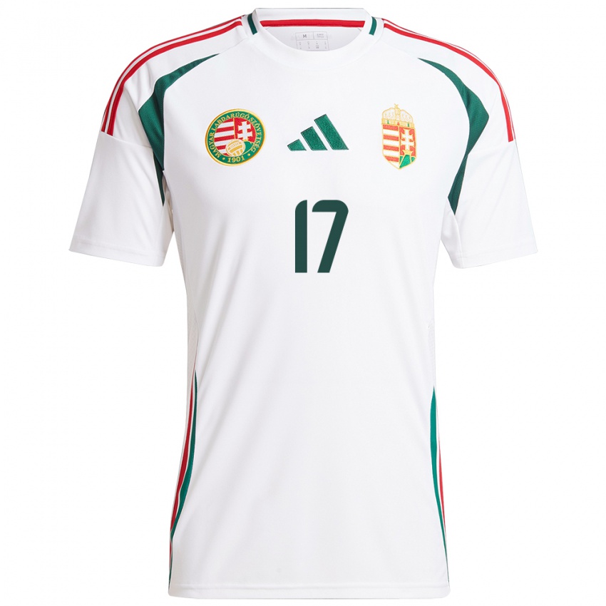 Niño Camiseta Hungría Mátyás Kovács #17 Blanco 2ª Equipación 24-26 La Camisa México