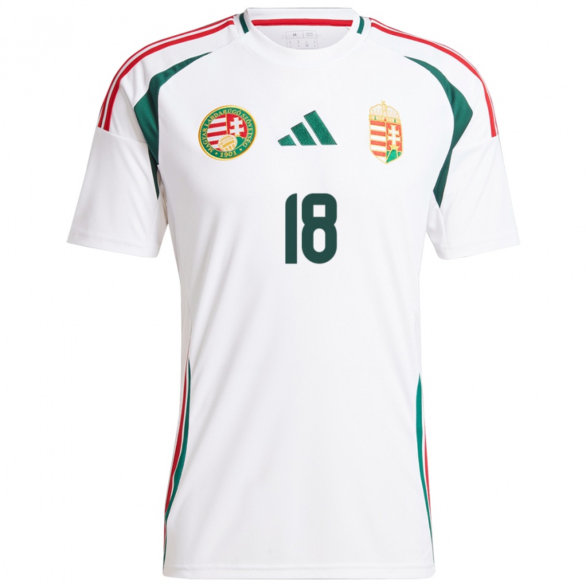 Niño Camiseta Hungría Laura Kovács #18 Blanco 2ª Equipación 24-26 La Camisa México