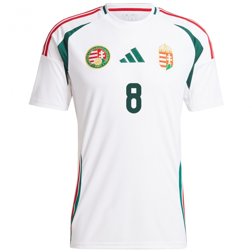 Niño Camiseta Hungría Ádám Nagy #8 Blanco 2ª Equipación 24-26 La Camisa México