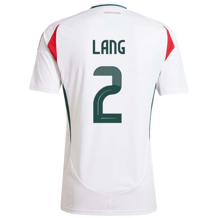 Niño Camiseta Hungría Ádám Lang #2 Blanco 2ª Equipación 24-26 La Camisa México