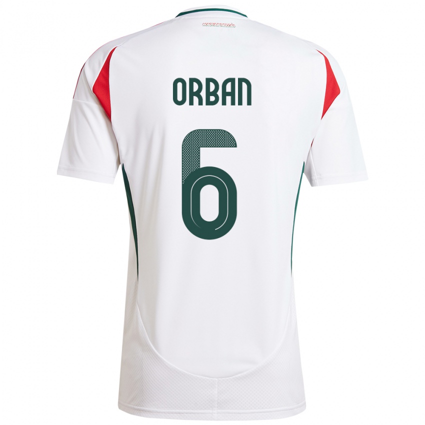 Niño Camiseta Hungría Willi Orbán #6 Blanco 2ª Equipación 24-26 La Camisa México