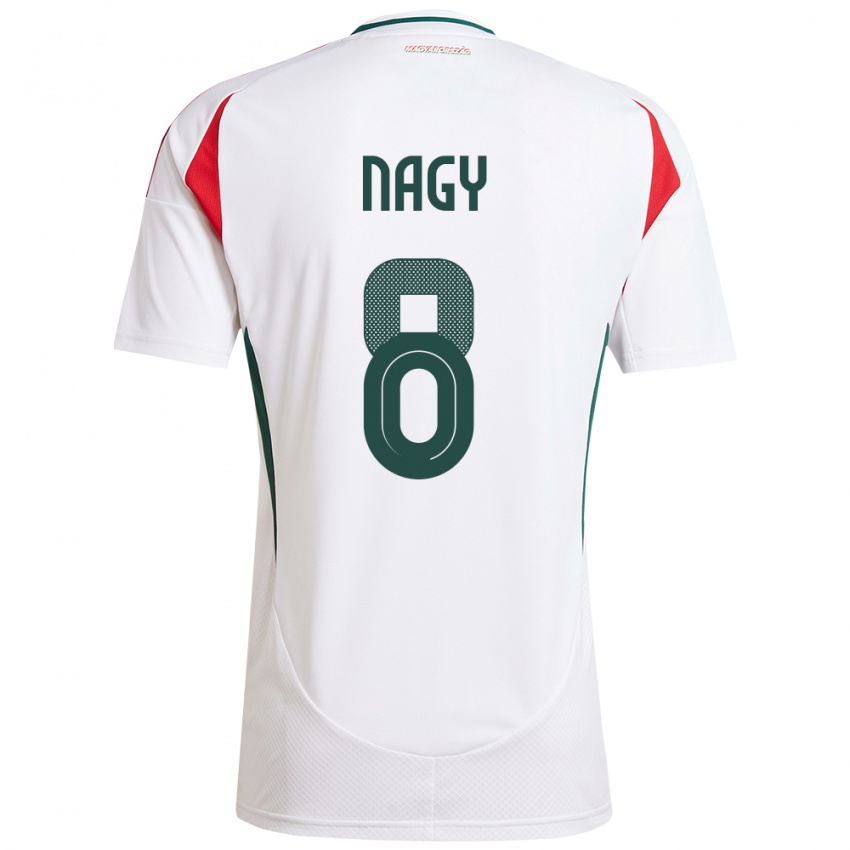 Niño Camiseta Hungría Ádám Nagy #8 Blanco 2ª Equipación 24-26 La Camisa México