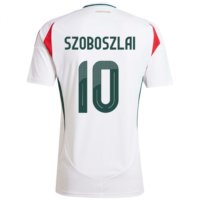 Niño Camiseta Hungría Dominik Szoboszlai #10 Blanco 2ª Equipación 24-26 La Camisa México