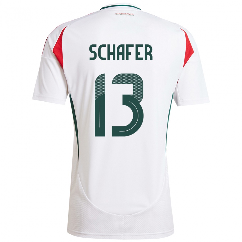 Niño Camiseta Hungría András Schäfer #13 Blanco 2ª Equipación 24-26 La Camisa México