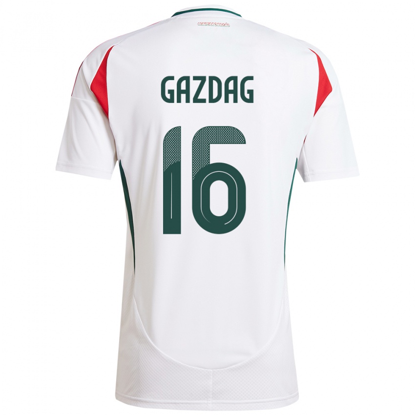 Niño Camiseta Hungría Dániel Gazdag #16 Blanco 2ª Equipación 24-26 La Camisa México