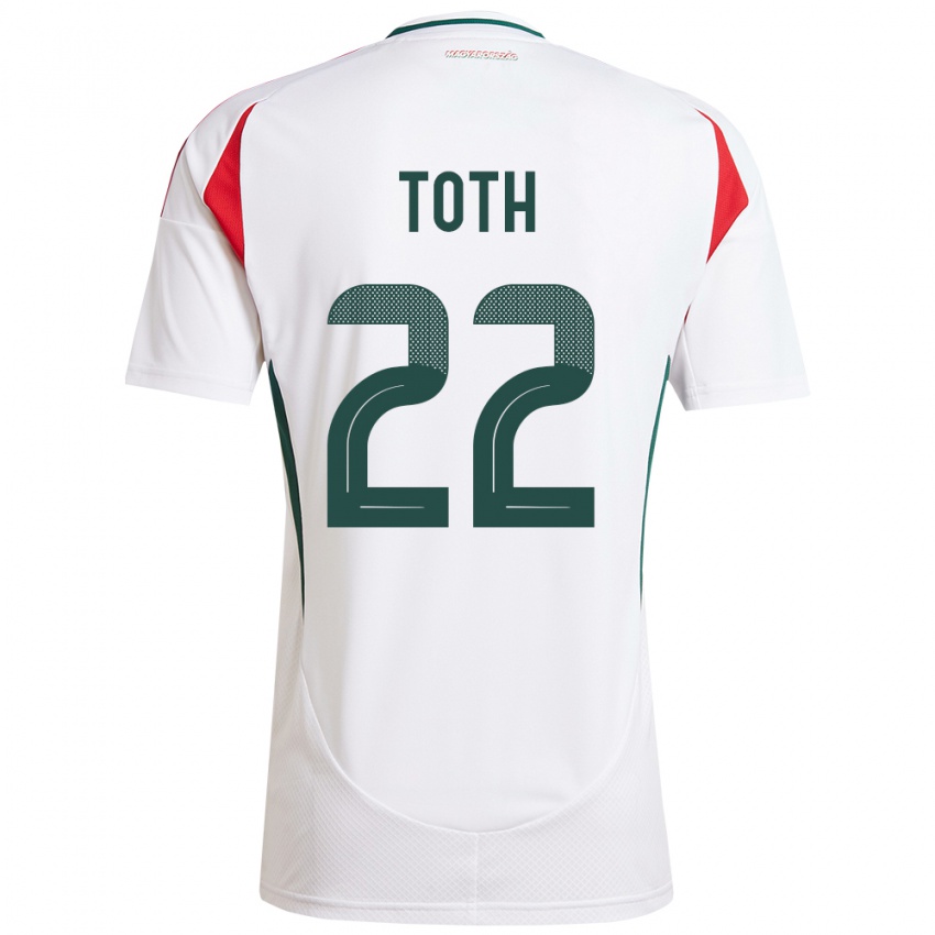 Niño Camiseta Hungría Balázs Tóth #22 Blanco 2ª Equipación 24-26 La Camisa México