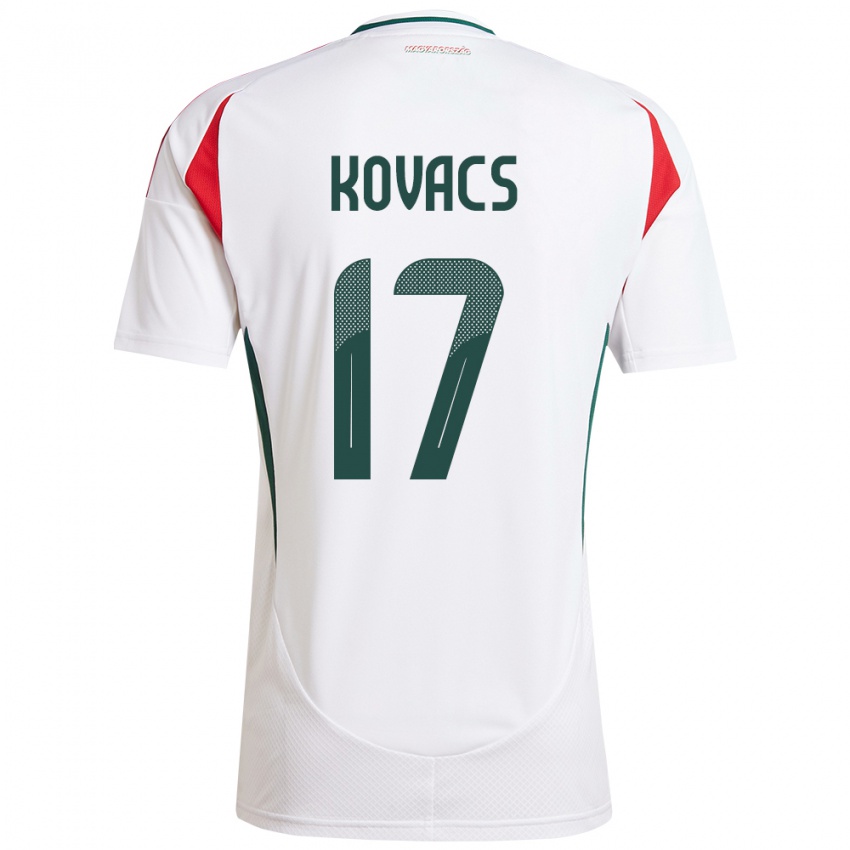 Niño Camiseta Hungría Mátyás Kovács #17 Blanco 2ª Equipación 24-26 La Camisa México