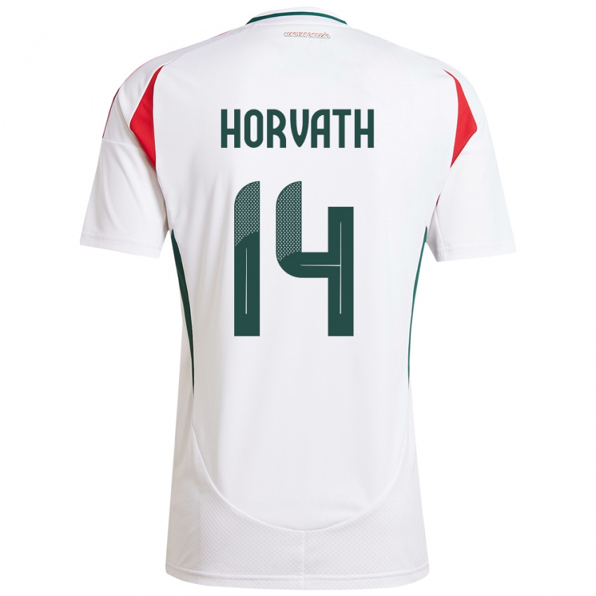 Niño Camiseta Hungría Artúr Horváth #14 Blanco 2ª Equipación 24-26 La Camisa México