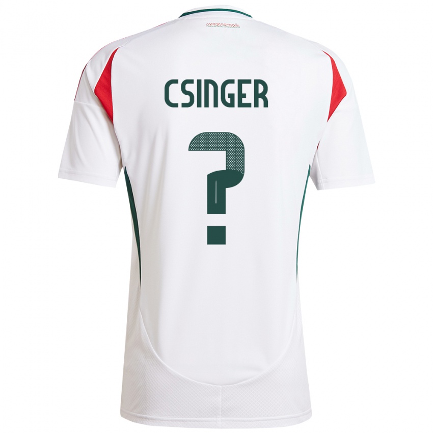 Niño Camiseta Hungría Márk Csinger #0 Blanco 2ª Equipación 24-26 La Camisa México