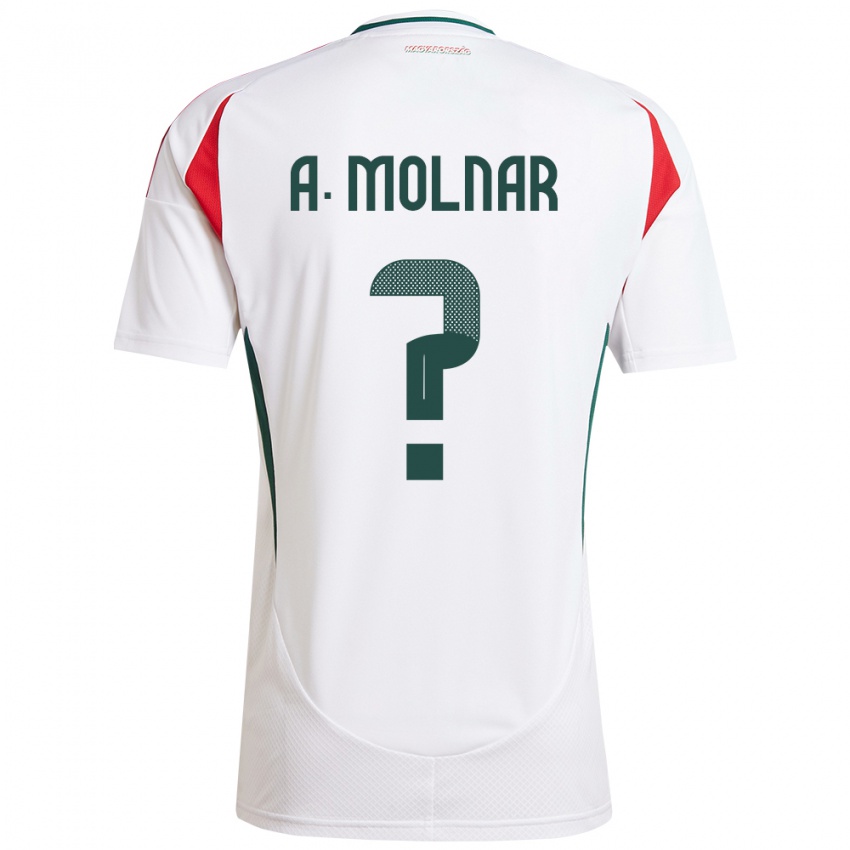 Niño Camiseta Hungría Ádin Molnár #0 Blanco 2ª Equipación 24-26 La Camisa México