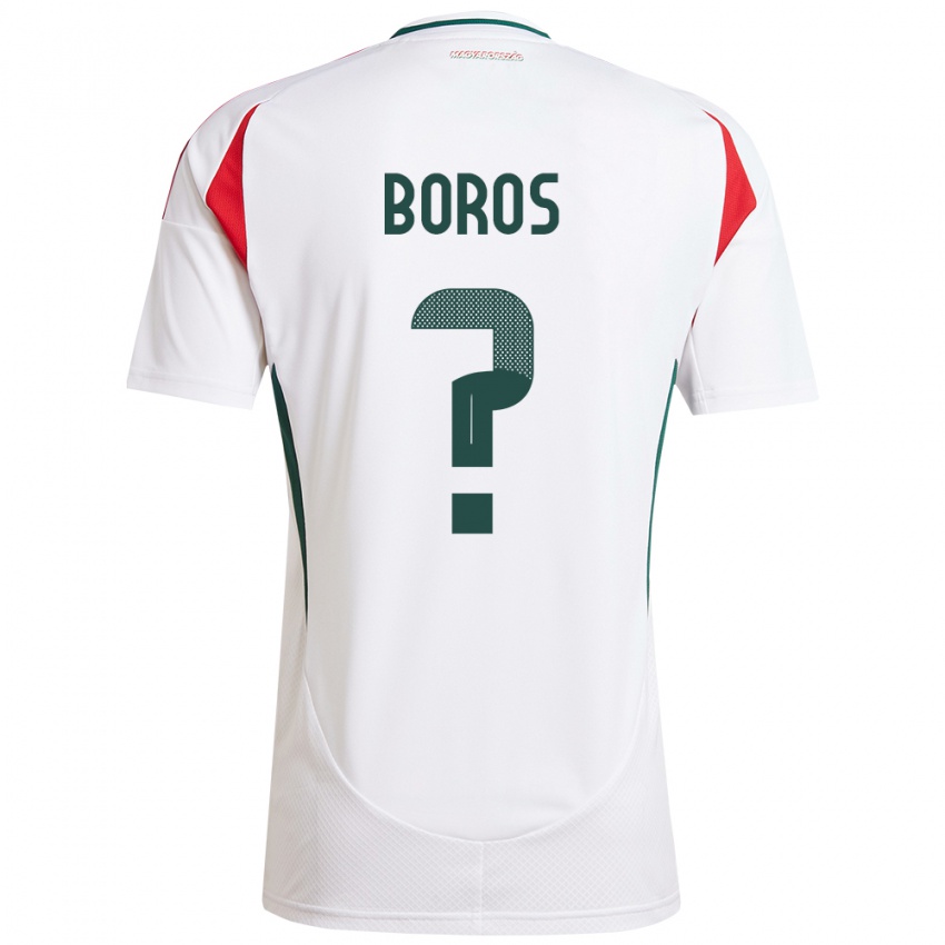 Niño Camiseta Hungría Zsombor Boros #0 Blanco 2ª Equipación 24-26 La Camisa México