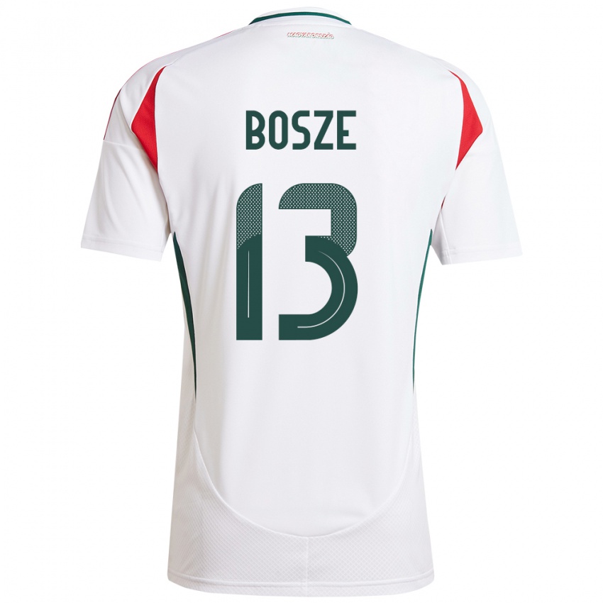 Niño Camiseta Hungría Levente Bősze #13 Blanco 2ª Equipación 24-26 La Camisa México