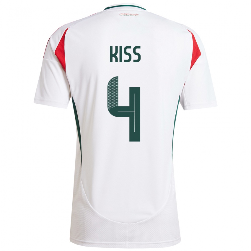 Niño Camiseta Hungría Bálint Kiss #4 Blanco 2ª Equipación 24-26 La Camisa México