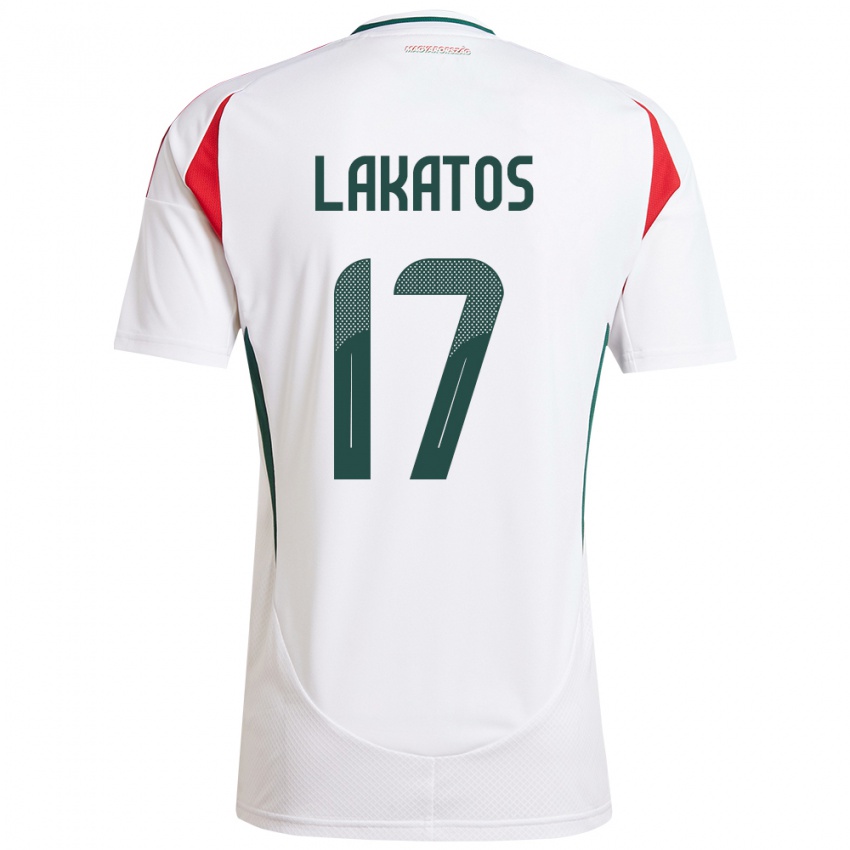 Niño Camiseta Hungría Noel Lakatos #17 Blanco 2ª Equipación 24-26 La Camisa México