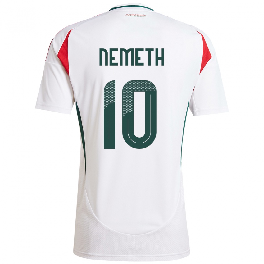 Niño Camiseta Hungría Hunor Németh #10 Blanco 2ª Equipación 24-26 La Camisa México