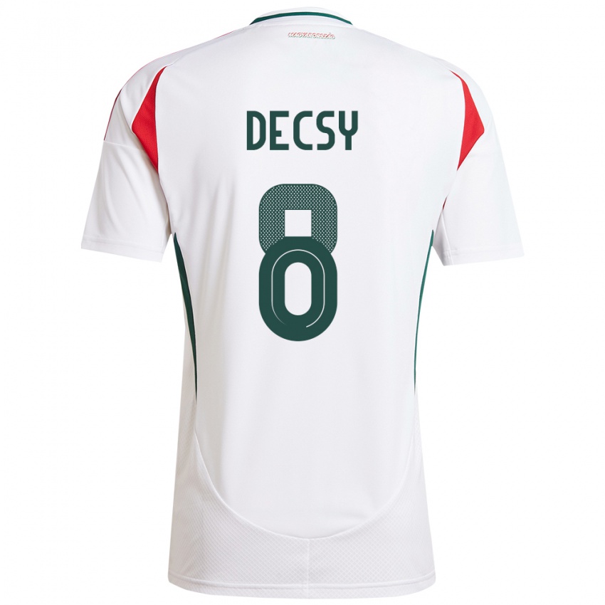 Niño Camiseta Hungría Ádám Décsy #8 Blanco 2ª Equipación 24-26 La Camisa México