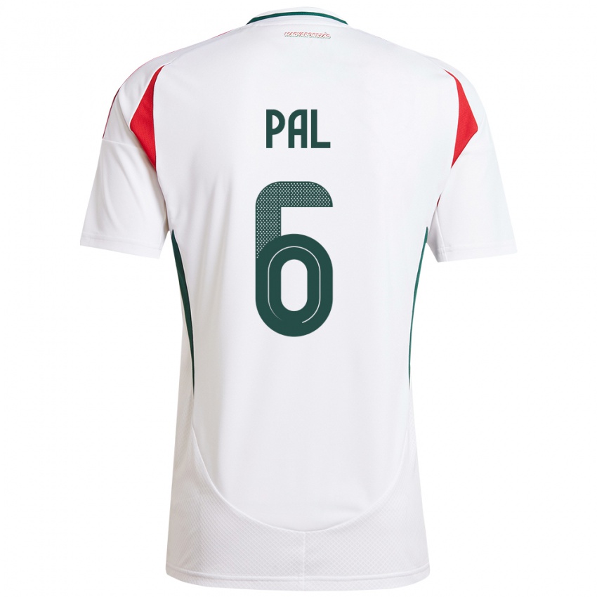 Niño Camiseta Hungría Barna Pál #6 Blanco 2ª Equipación 24-26 La Camisa México