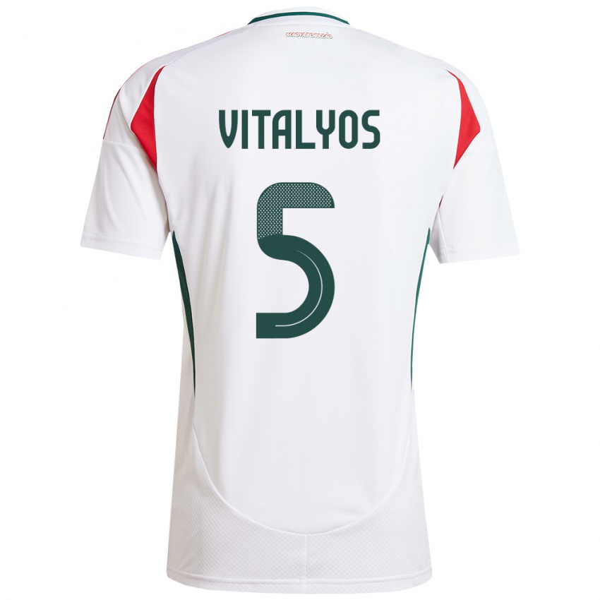 Niño Camiseta Hungría Viktor Vitályos #5 Blanco 2ª Equipación 24-26 La Camisa México