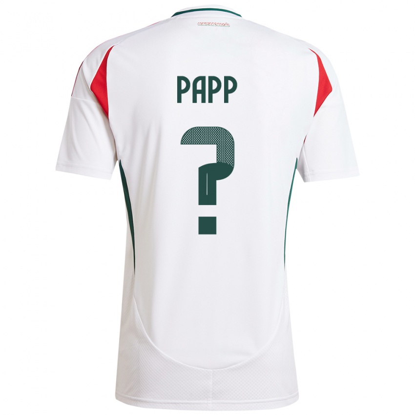 Niño Camiseta Hungría Lőrinc Papp #0 Blanco 2ª Equipación 24-26 La Camisa México