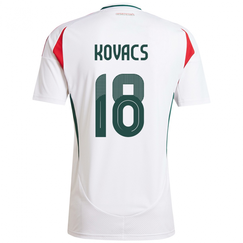 Niño Camiseta Hungría Laura Kovács #18 Blanco 2ª Equipación 24-26 La Camisa México