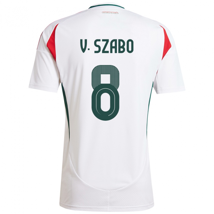 Niño Camiseta Hungría Viktória Szabó #8 Blanco 2ª Equipación 24-26 La Camisa México