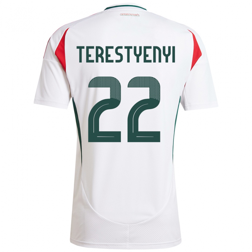 Niño Camiseta Hungría Anna Terestyényi #22 Blanco 2ª Equipación 24-26 La Camisa México