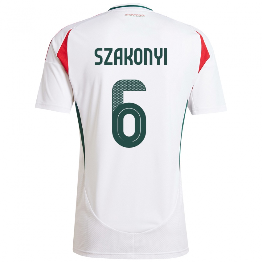 Niño Camiseta Hungría Emese Szakonyi #6 Blanco 2ª Equipación 24-26 La Camisa México