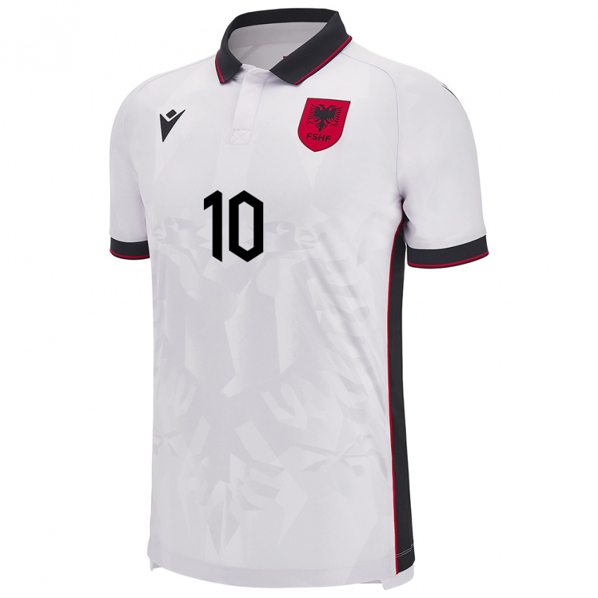 Niño Camiseta Albania Adrion Pajaziti #10 Blanco 2ª Equipación 24-26 La Camisa México