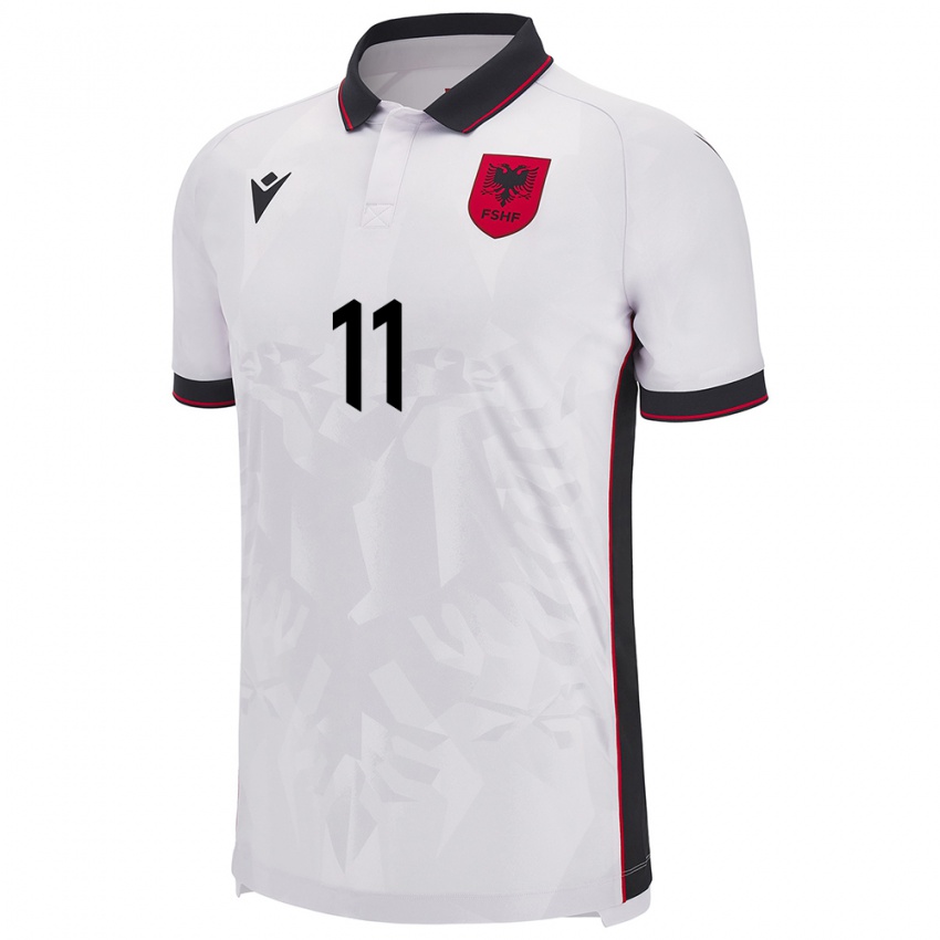 Niño Camiseta Albania Myrto Uzuni #11 Blanco 2ª Equipación 24-26 La Camisa México