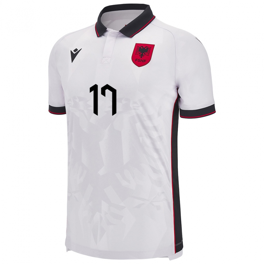 Niño Camiseta Albania Elion Jashari #17 Blanco 2ª Equipación 24-26 La Camisa México