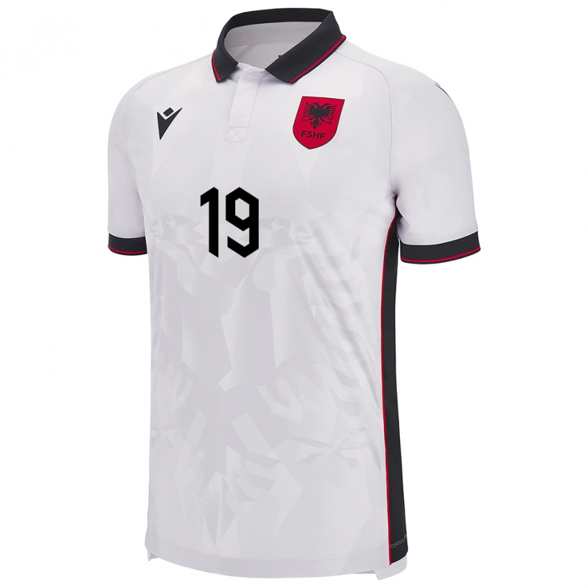 Niño Camiseta Albania Matilda Gjergji #19 Blanco 2ª Equipación 24-26 La Camisa México