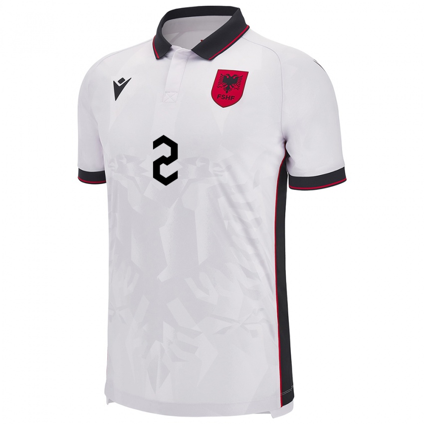 Niño Camiseta Albania Davide Avdullari #2 Blanco 2ª Equipación 24-26 La Camisa México