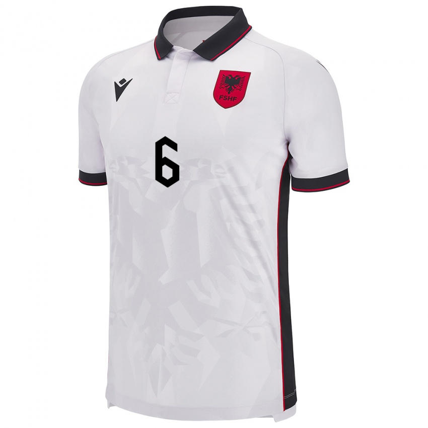 Niño Camiseta Albania Jordi Jaku #6 Blanco 2ª Equipación 24-26 La Camisa México