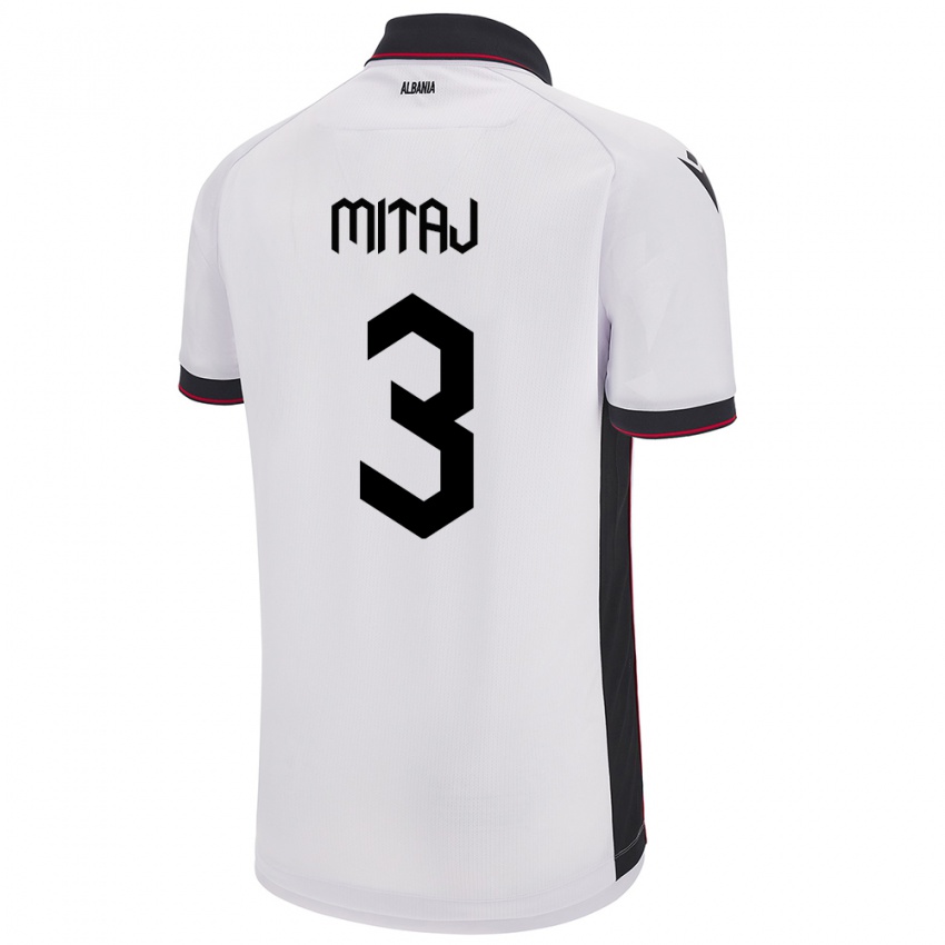 Niño Camiseta Albania Mario Mitaj #3 Blanco 2ª Equipación 24-26 La Camisa México