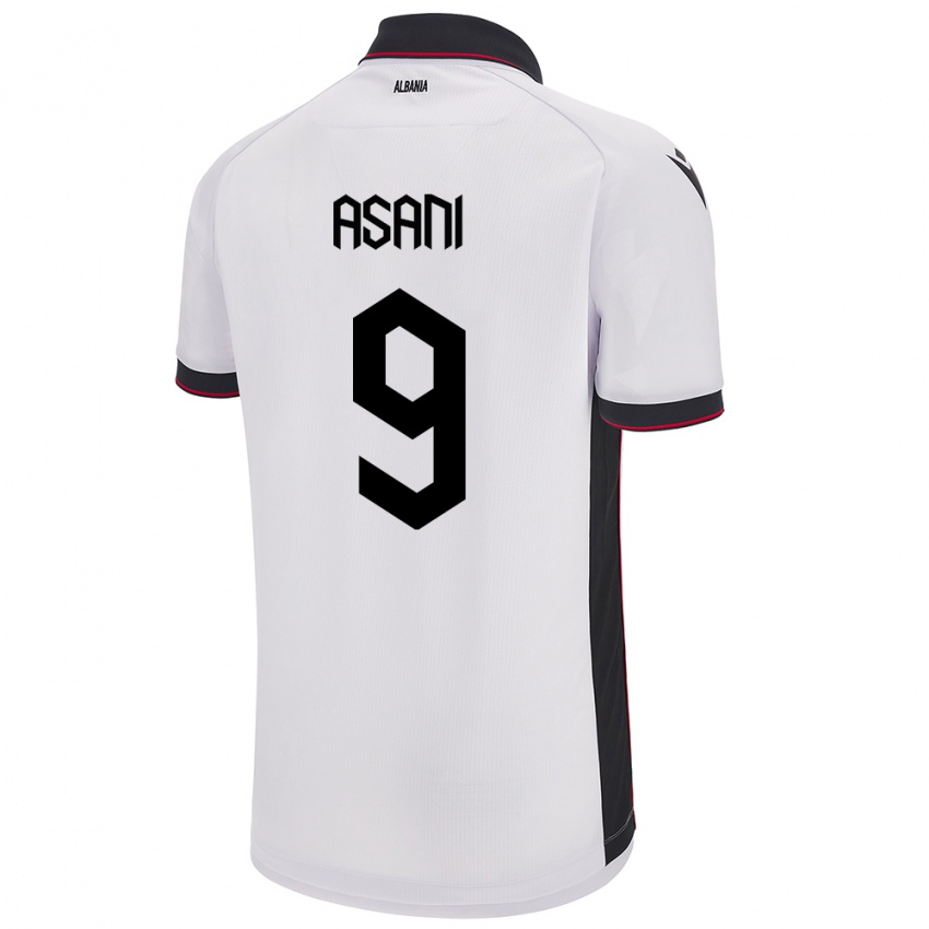 Niño Camiseta Albania Jasir Asani #9 Blanco 2ª Equipación 24-26 La Camisa México