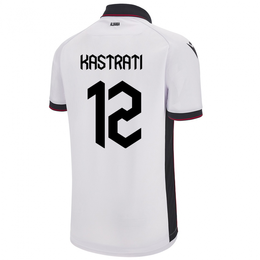 Niño Camiseta Albania Elhan Kastrati #12 Blanco 2ª Equipación 24-26 La Camisa México