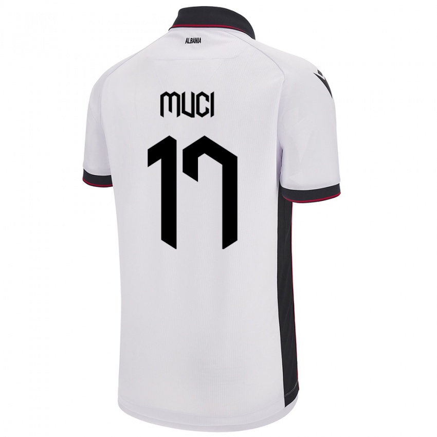 Niño Camiseta Albania Ernest Muci #17 Blanco 2ª Equipación 24-26 La Camisa México