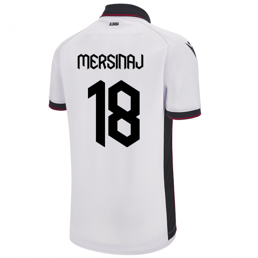 Niño Camiseta Albania Jon Mersinaj #18 Blanco 2ª Equipación 24-26 La Camisa México