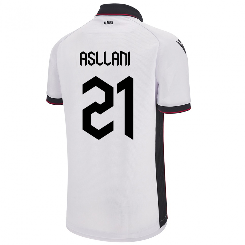 Niño Camiseta Albania Kristjan Asllani #21 Blanco 2ª Equipación 24-26 La Camisa México