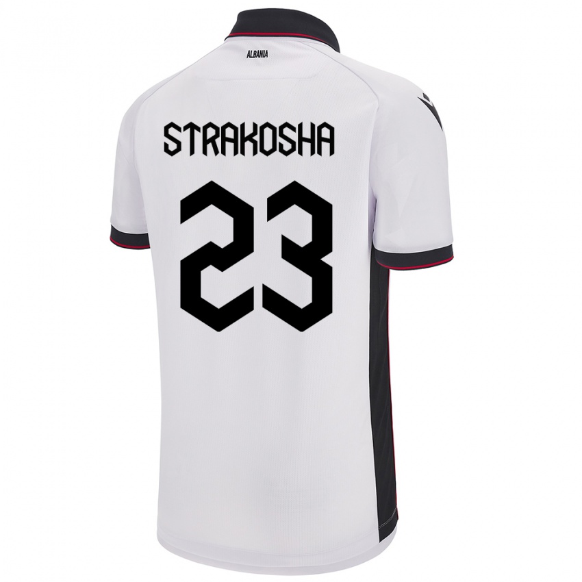 Niño Camiseta Albania Thomas Strakosha #23 Blanco 2ª Equipación 24-26 La Camisa México