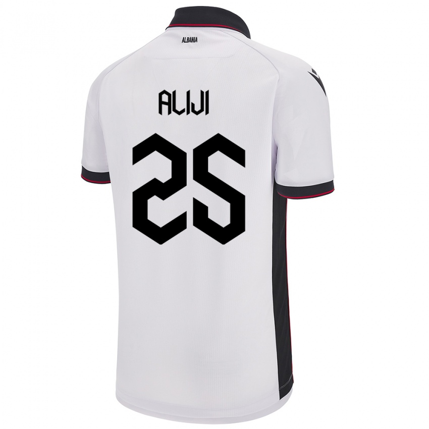 Niño Camiseta Albania Naser Aliji #25 Blanco 2ª Equipación 24-26 La Camisa México